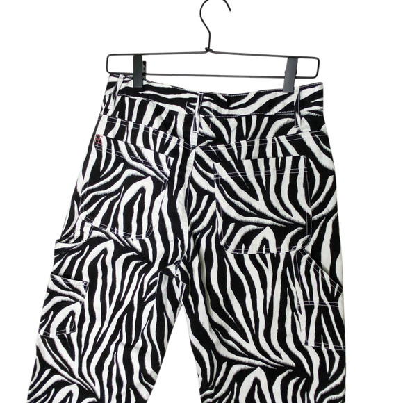 BDG Leila Zebra Print Carpenter Cargo Pants Womens Size 26 Urban Outfitters - Picture 4 of 16
